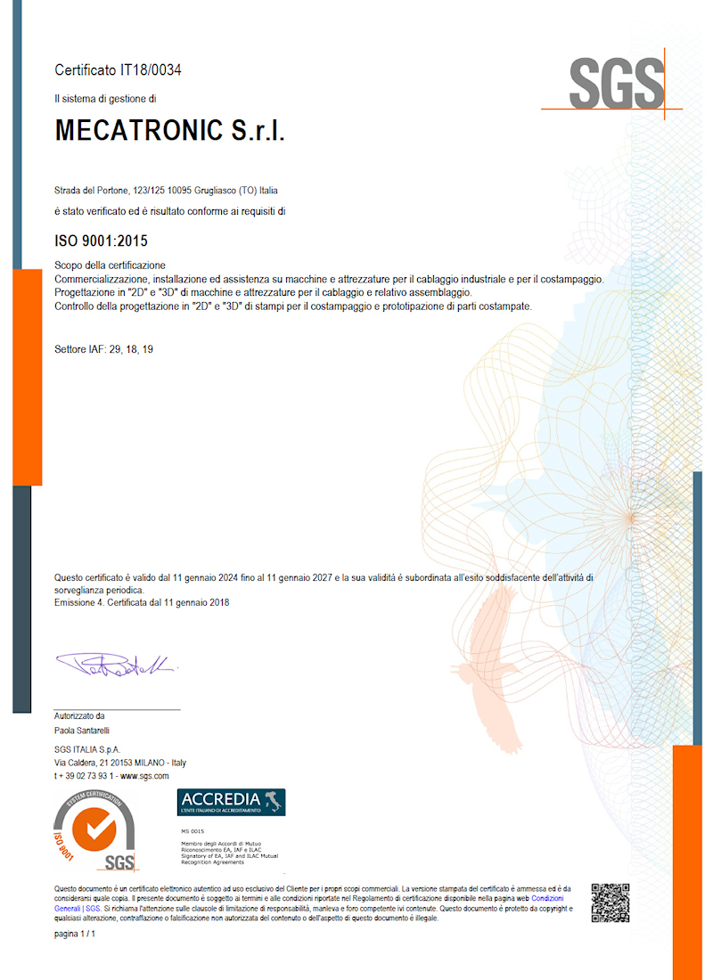 mecatronic SGS quality certificate